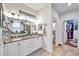 Elegant bathroom with double vanity and walk-in shower at 2602 W Nassau St, Tampa, FL 33607