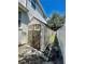 Tan and brown storage shed in the backyard at 2602 W Nassau St, Tampa, FL 33607