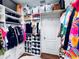 Well-organized walk-in closet with hanging rods and storage at 2602 W Nassau St, Tampa, FL 33607