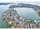 Aerial view showing home location in waterfront community at 501 180Th E Ave, Redington Shores, FL 33708