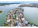 Aerial view of waterfront homes and community at 501 180Th E Ave, Redington Shores, FL 33708
