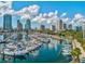 Stunning aerial view of marina with cityscape backdrop at 615 Newton S Ave, St Petersburg, FL 33701