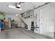Garage with storage shelves, washer, dryer, and space for bikes at 809 Normandy Trace Rd, Tampa, FL 33602