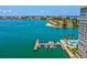 Aerial view of waterfront property with boat slips and resort-style amenities at 5200 Brittany S Dr # 1204, St Petersburg, FL 33715