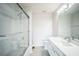Bathroom with shower, toilet and white vanity at 10157 Bessemer Pond Ct, Riverview, FL 33578