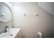 Small bathroom with white vanity, toilet and shower at 10157 Bessemer Pond Ct, Riverview, FL 33578