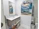 Modern bathroom with floating vanity and large format tile at 1515 Pinellas Bayway S # 70, Tierra Verde, FL 33715