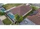 Home with pool and solar panels, aerial view at 315 19Th Nw St, Ruskin, FL 33570