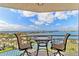 Balcony view of waterfront with table and chairs for relaxing at 4900 Brittany S Dr # 1512, St Petersburg, FL 33715
