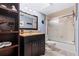 Clean bathroom with vanity, bathtub and shower at 4900 Brittany S Dr # 1512, St Petersburg, FL 33715
