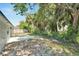 Private backyard with mature trees and chain link fence at 6220 Westport Dr, Port Richey, FL 34668