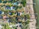 Aerial view of waterfront property with dock at 7172 Dr Martin Luther King Jr S St, St Petersburg, FL 33705