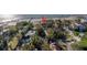 Aerial view highlighting a waterfront home and its surroundings at 7172 Dr Martin Luther King Jr S St, St Petersburg, FL 33705