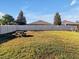 Large backyard with grassy area and picnic table at 8506 Hunters Fork Loop, Ruskin, FL 33573