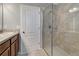 Modern bathroom with glass shower and vanity at 1107 Seminole Sky Dr, Ruskin, FL 33570