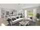 Open floor plan with modern kitchen, island, and spacious living area at 14729 Summer Branch Dr, Lithia, FL 33547