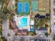 Aerial view of community amenities including pool, tennis and basketball courts at 1809 Citrus Orchard Way, Valrico, FL 33594