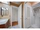 Clean bathroom with shower and linen closet at 2781 Westchester Dr S, Clearwater, FL 33761