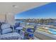Balcony with seating area and stunning water views at 2795 Kipps Colony S Dr # 305, St Petersburg, FL 33707