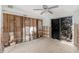 Unfinished bathroom, stripped down to the studs, awaiting new fixtures and design at 6702 Sandra Dr, Port Richey, FL 34668