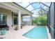Covered patio with seating area and a refreshing pool at 1069 River Wind Cir, Bradenton, FL 34212