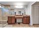 Double vanity bathroom with granite countertop at 1702 Horseshoe Dr, Plant City, FL 33566