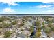 An aerial view of houses near the water, showcasing the neighborhood's layout at 8 Citrus Dr, Palm Harbor, FL 34684