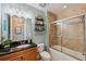Clean bathroom with single vanity, tub shower combo, and tile at 2825 Terra Ceia Bay Blvd # 1902, Palmetto, FL 34221