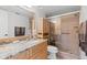 Clean bathroom with granite vanity and a walk-in shower at 6219 Palma Del Mar S Blvd # 114, St Petersburg, FL 33715