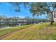 Peaceful waterfront view with grassy area and boat slips at 6311 Newtown Cir # 11B1, Tampa, FL 33615