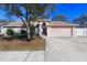Single-story house with pink garage and mature landscaping at 10215 Evening Trail Dr, Riverview, FL 33569