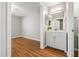 Clean bathroom with vanity, sink, and linen storage at 11901 4Th N St # 9105, St Petersburg, FL 33716