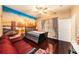 Bright bedroom featuring a New York City mural and hardwood floors at 208 7Th N Ave, St Petersburg, FL 33701