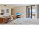 Main bedroom with water view and home office at 2413 Bayshore Blvd # 404, Tampa, FL 33629