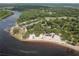 Anclote River Park: An aerial view showcasing the park's beach and boat ramp at 2749 Plantain Dr, Holiday, FL 34691
