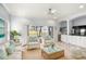 Bright living room with comfy seating, large windows, and a view of the backyard at 2749 Plantain Dr, Holiday, FL 34691