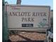 Anclote River Park sign, welcoming visitors to the park at 2749 Plantain Dr, Holiday, FL 34691
