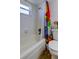 Bathroom with tub, shower, and colorful shower curtain at 4455 Duhme Rd # 304, St Petersburg, FL 33708