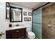 Clean bathroom with a shower/tub combo and a floating shelf at 531 Garrard Dr, Temple Terrace, FL 33617