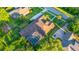 Bird's eye view of a house with a pool and surrounding landscape at 6020 Kestrel Point Ave, Lithia, FL 33547