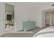 Bright bedroom with balcony access and built-in dresser at 920 N Osceola Ave # 507, Clearwater, FL 33755
