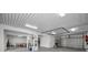 Large garage with high ceilings, plenty of storage, and an overhead door at 11325 5Th E St, Treasure Island, FL 33706