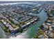 Aerial view of tranquil waterfront community with access to marina and canal at 12482 Capri N Cir # 4, Treasure Island, FL 33706