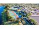 Aerial view of pickleball and tennis courts at 15618 Aurora Lake Cir, Wimauma, FL 33598