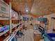 Well-organized attic storage with shelving and room for various items at 16931 Scuba Crest St, Wimauma, FL 33598