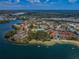 Aerial view of waterfront community, highlighting building location and surrounding landscape at 2700 Bayshore Blvd # 6308, Dunedin, FL 34698