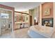 Large bathroom with double vanity, jacuzzi tub, and fireplace at 2913 Aston Ave, Plant City, FL 33566