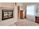 Bedroom with fireplace and built-in wooden dresser at 2913 Aston Ave, Plant City, FL 33566