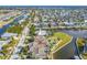 Aerial view highlighting the home's waterfront location at 710 Islebay Dr, Apollo Beach, FL 33572