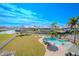 Aerial view of backyard oasis with pool at 710 Islebay Dr, Apollo Beach, FL 33572